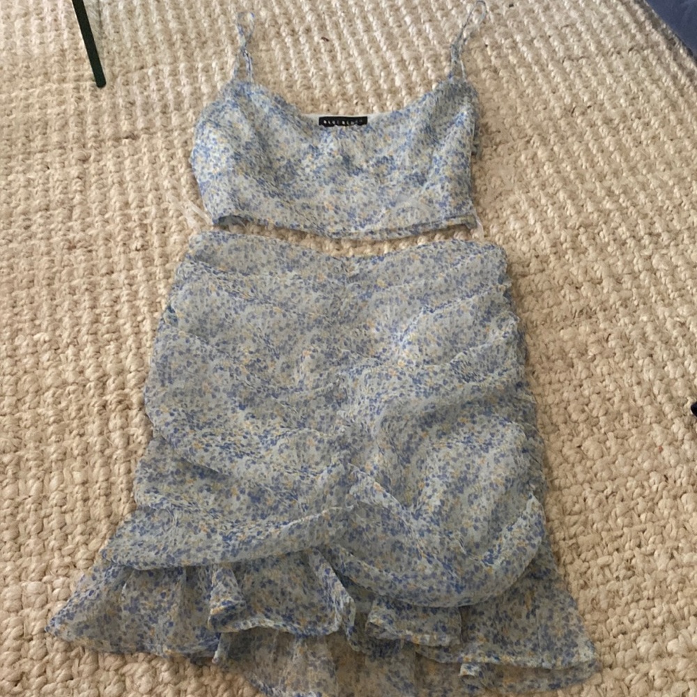 Brand New Flora Printed Cami and Ruching Skirt